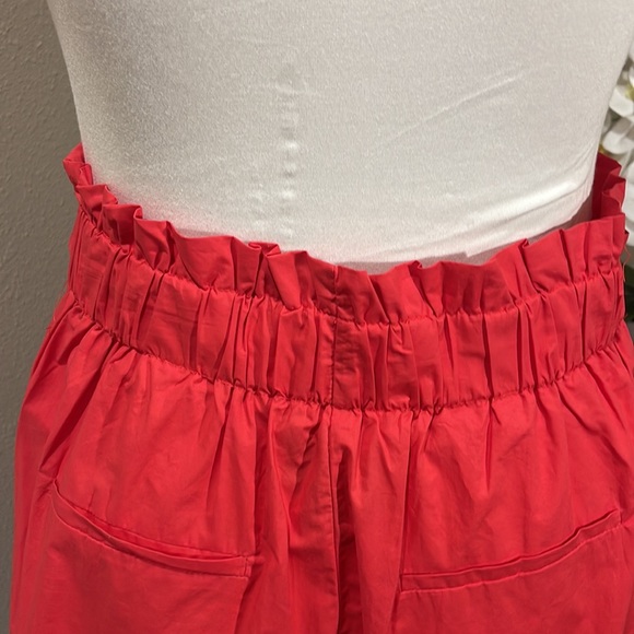 Red Paperbag Waist Shorts with Bow - Picture 6 of 6